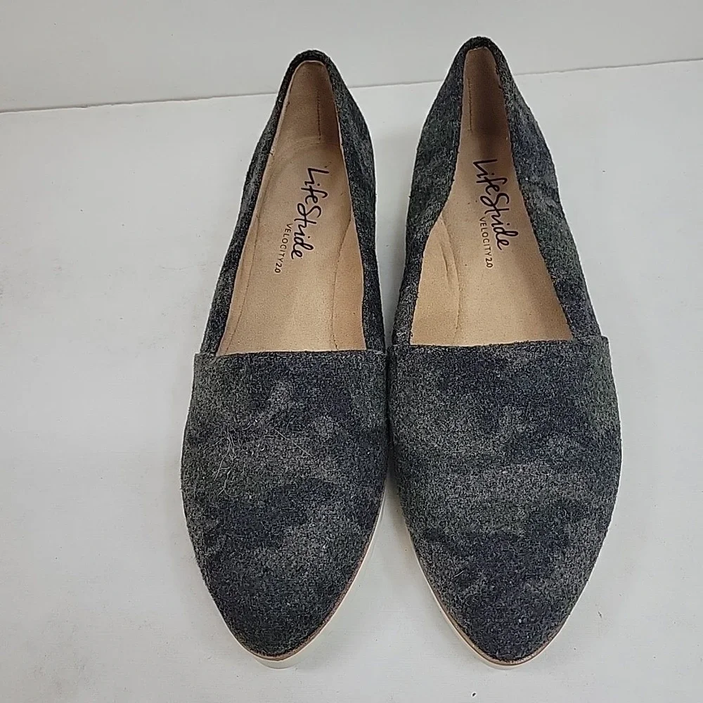 NWOB Life Stride Women's Bloom Slip-On Loafers Flats shoes‎ Olive Camo Size 9 M